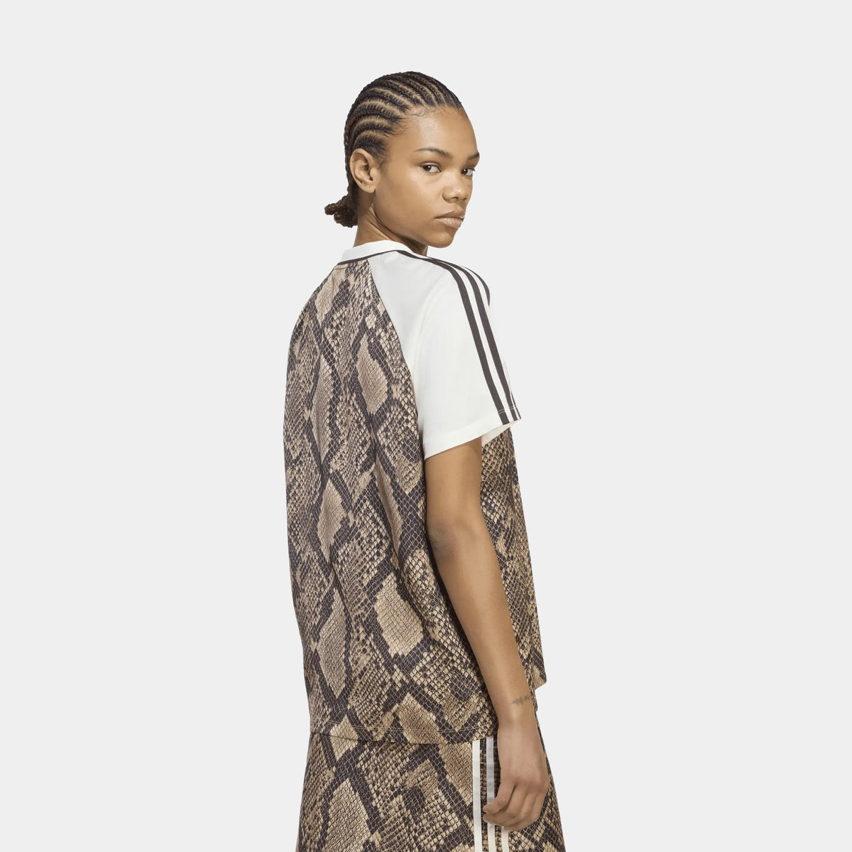 Snake Print Satin Womens Jersey (Linen/Magic Beige)