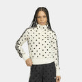 Satin Polka Dots Track Womens Jacket (Off White)