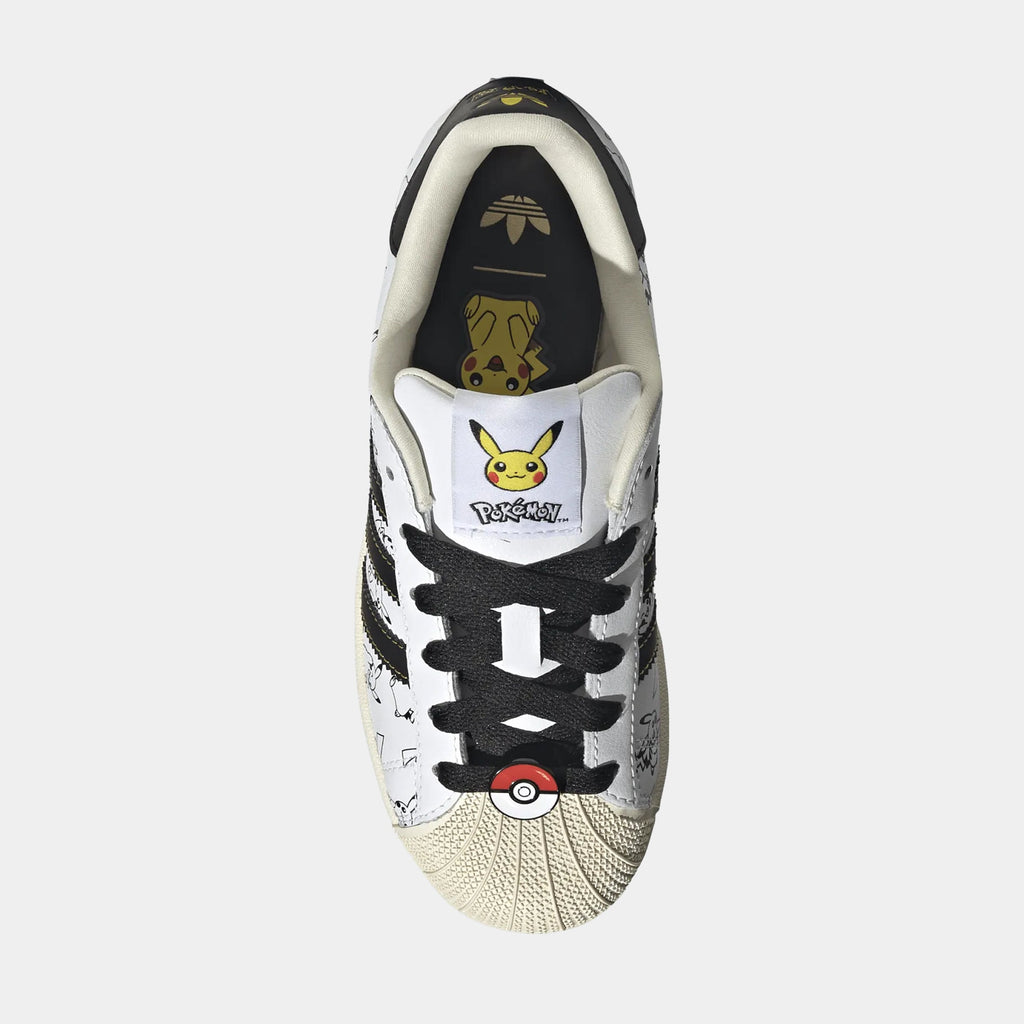 Pokemon x Adidas Superstar II Grade School Lifestyle Shoes (Cloud White/Core Black/Gold Metallic)