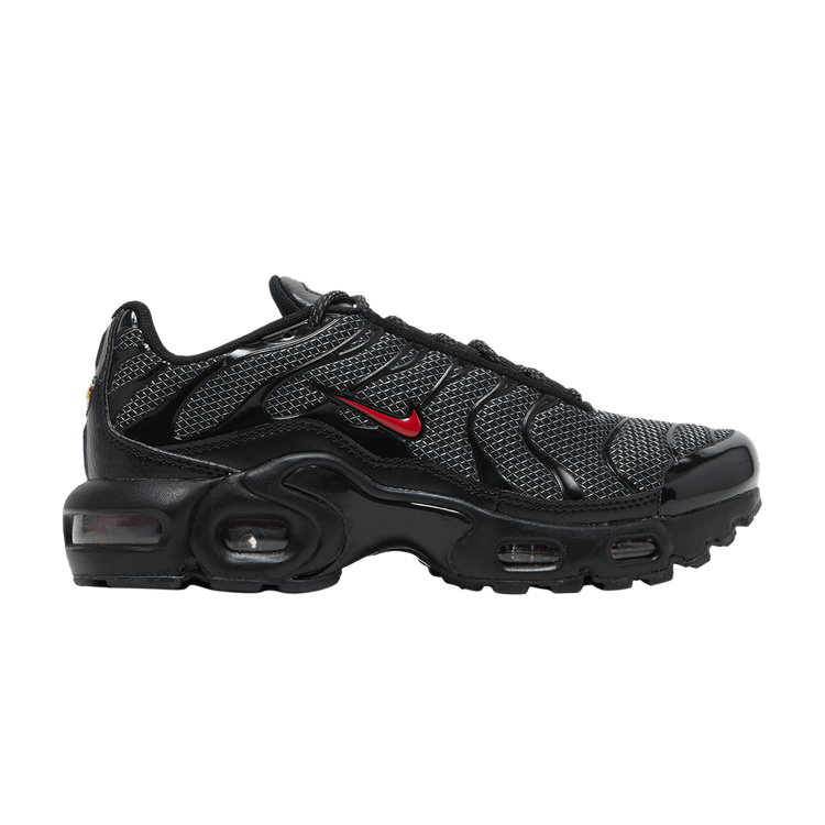 Nike Air Max Plus GS 'Bred' — Black/Metallic Silver/University Red