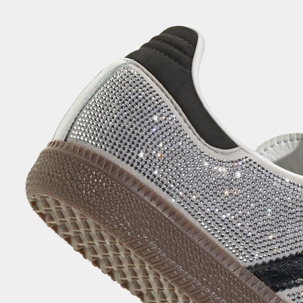 Samba OG Rhinestone Womens Lifestyle Shoes (Crystal White/Crystal White/Silver Metallic)
