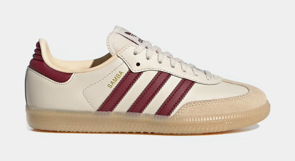 Samba OG Grade School Lifestyle Shoes (Wonder White/Shadow Red/Gum)