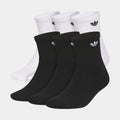 Originals Trefoil 2.0 6pack Quarter Mens Socks (Black/White)