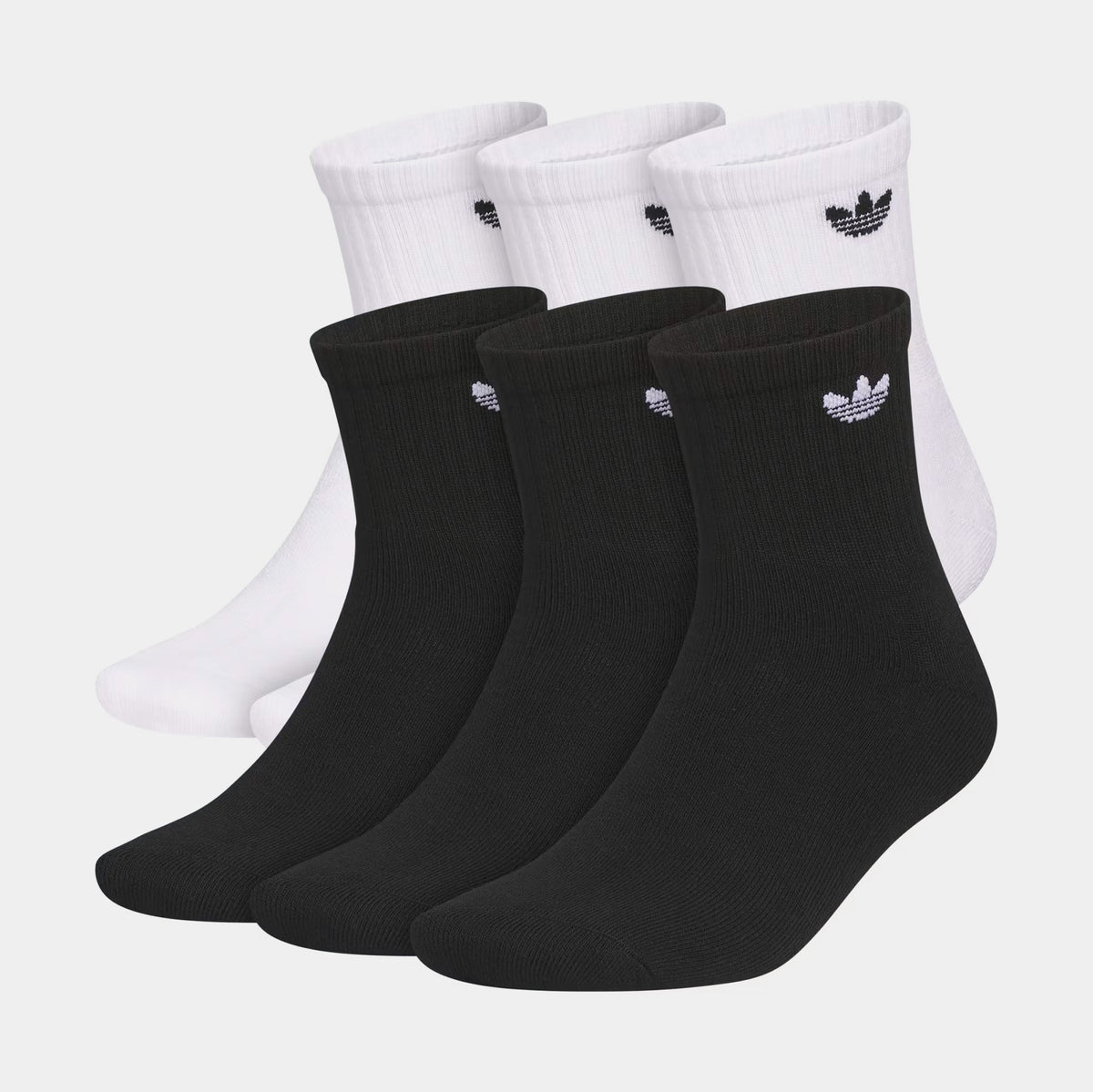 Originals Trefoil 2.0 6pack Quarter Mens Socks (Black/White)