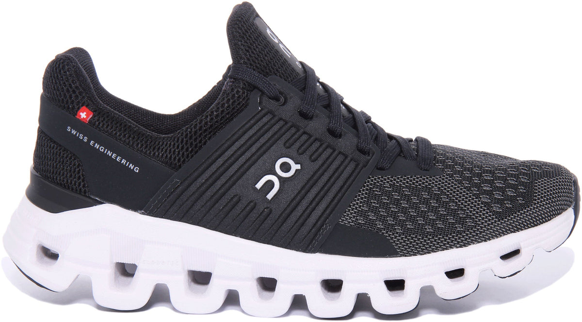 On Running Cloudswift In Black Grey For Women