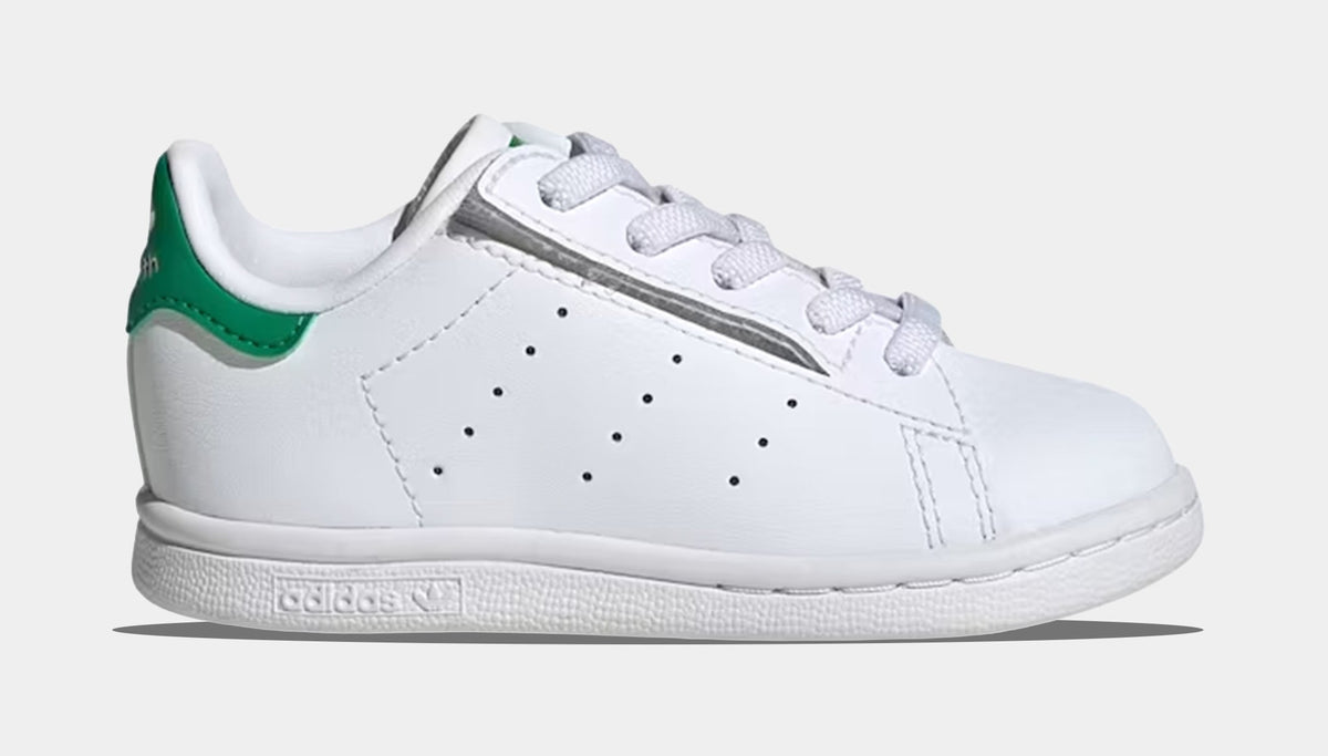 Stan Smith Comfort Closure Elastic Lace Infant Toddler Lifestyle Shoes (Cloud White/Cloud White/Green)