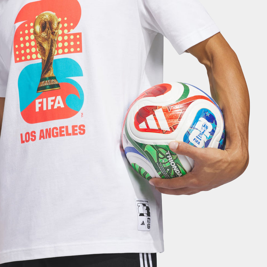 FIFA World Cup '26 Host City Los Angeles Graphic Mens Short Sleeve Shirt (White)