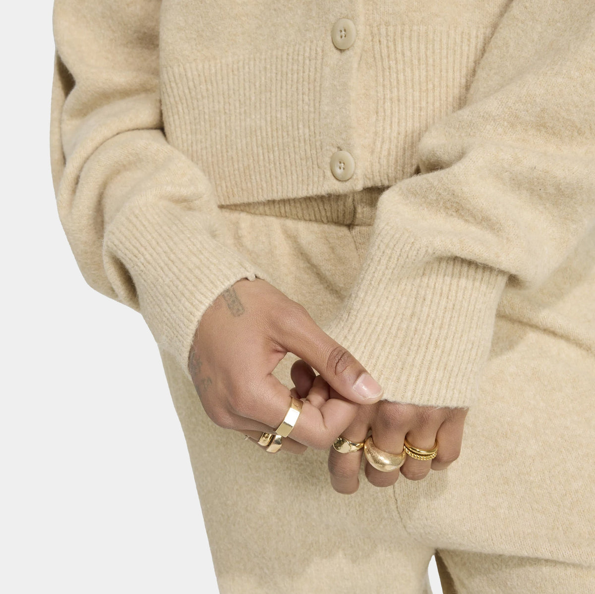 Essentials Knit Womens Cardigan (Khaki Three)