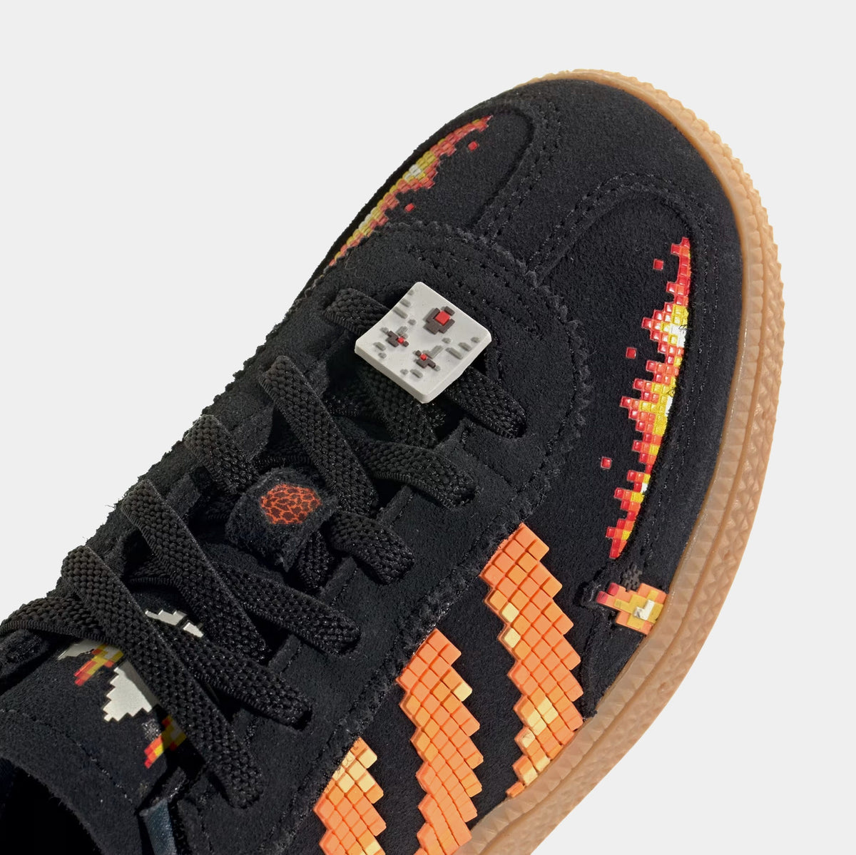 Minecraft Handball Spezial Comfort Closure Elastic Lace Preschool Lifestyle Shoes (Core Black/Pure Orange/Cloud White)