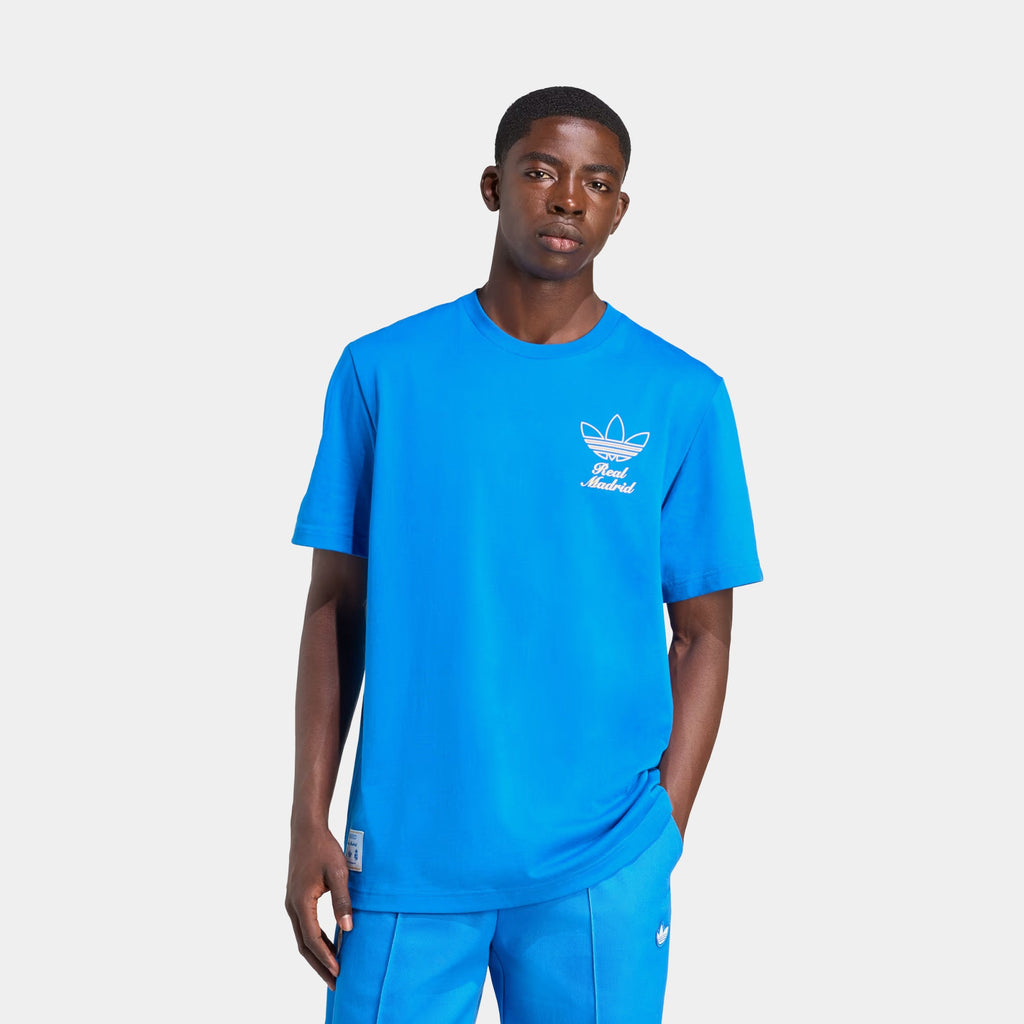 Real Madrid Terrace Icons Graphic Mens Short Sleeve Shirt (Blue Bird)