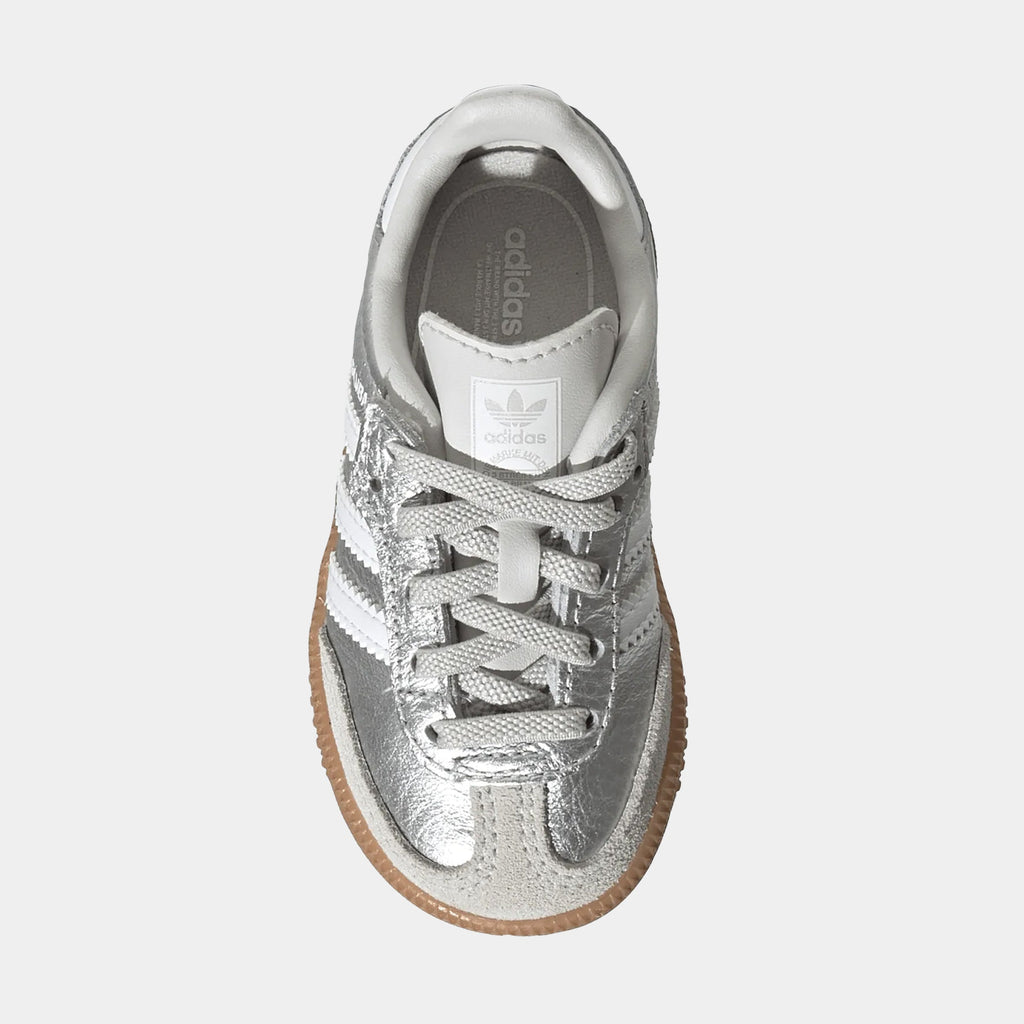 Samba OG Comfort Closure Elastic Lace Infant Toddler Lifestyle Shoes (Silver Metallic/Cloud White/Gum)
