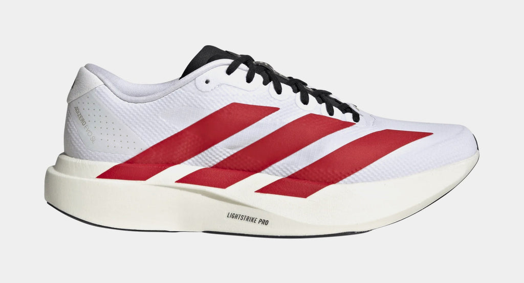 Adizero Evo SL Mens Running Shoes (Cloud White/Team Collegiate Red/Core Black)