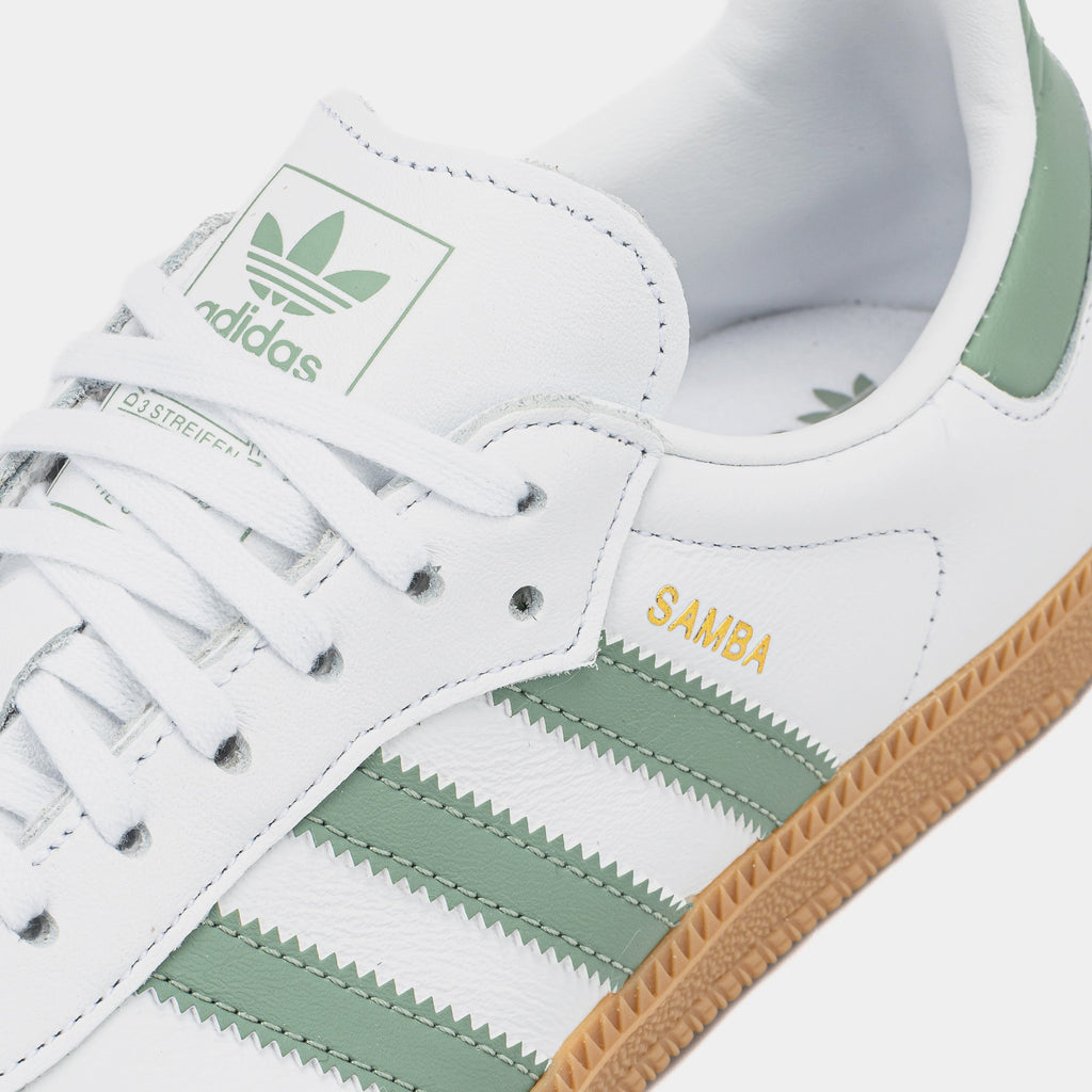 Samba OG Grade School Lifestyle Shoes (Cloud White/Silver/Green)