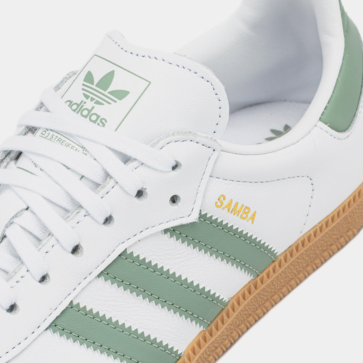 Samba OG Grade School Lifestyle Shoes (Cloud White/Silver/Green)