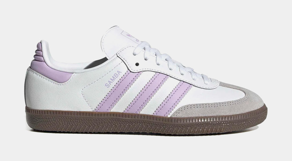 Samba OG Grade School Lifestyle Shoes (White/Gum/Powder Purple)