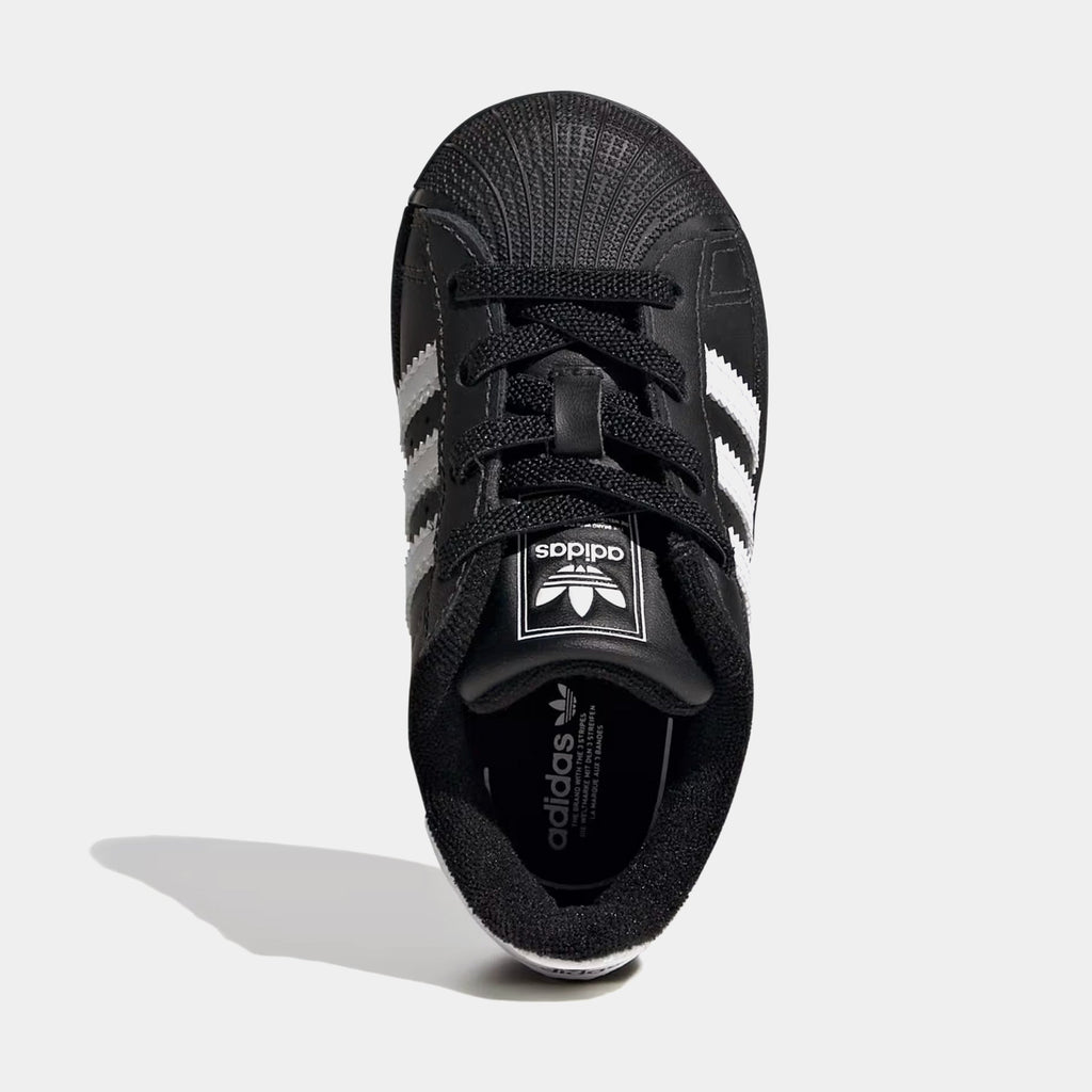 Superstar II Elastic Lace Infant Toddler Lifestyle Shoes (Core Black/Cloud White/Core Black)