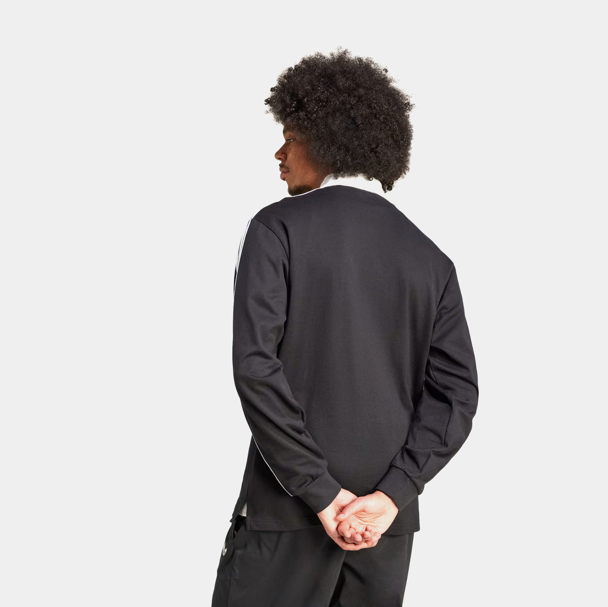 Adicolor Rugby Polo Mens Long Sleeve Shirt (Black)