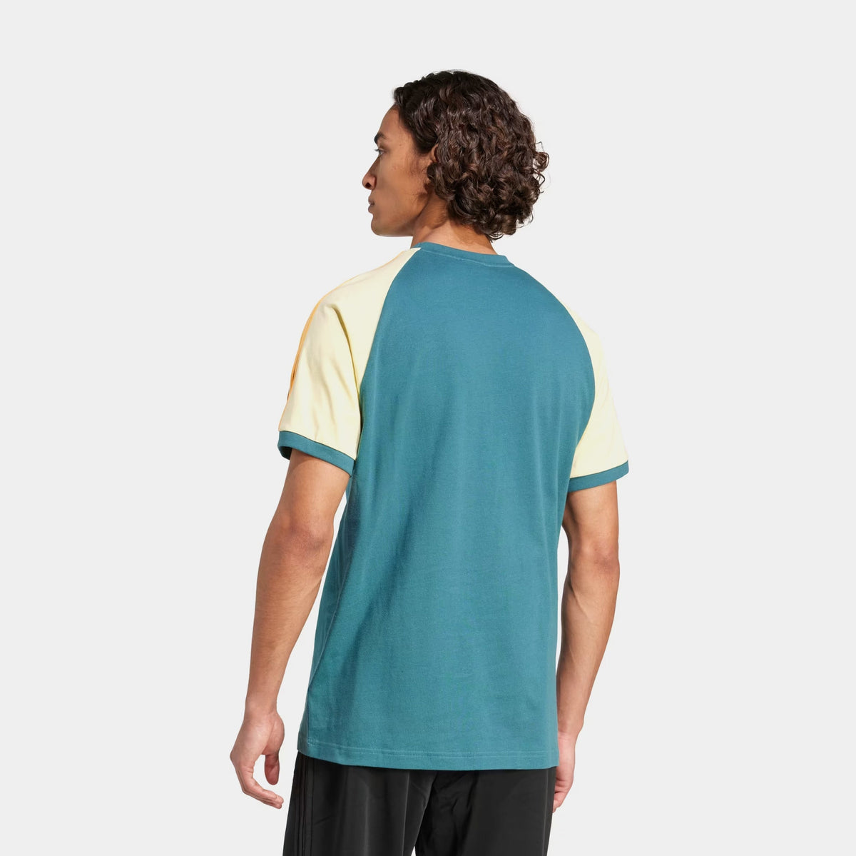 Original Cali 3 Stripes Mens Short Sleeve Shirt (Tech Green/Almost Yellow/Hazy Orange)