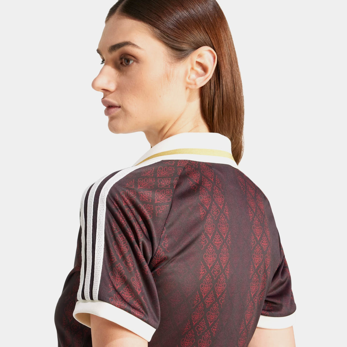 Originals Retro Crop Polo Womens Short Sleeve Shirt (Night Brown/Night Red)