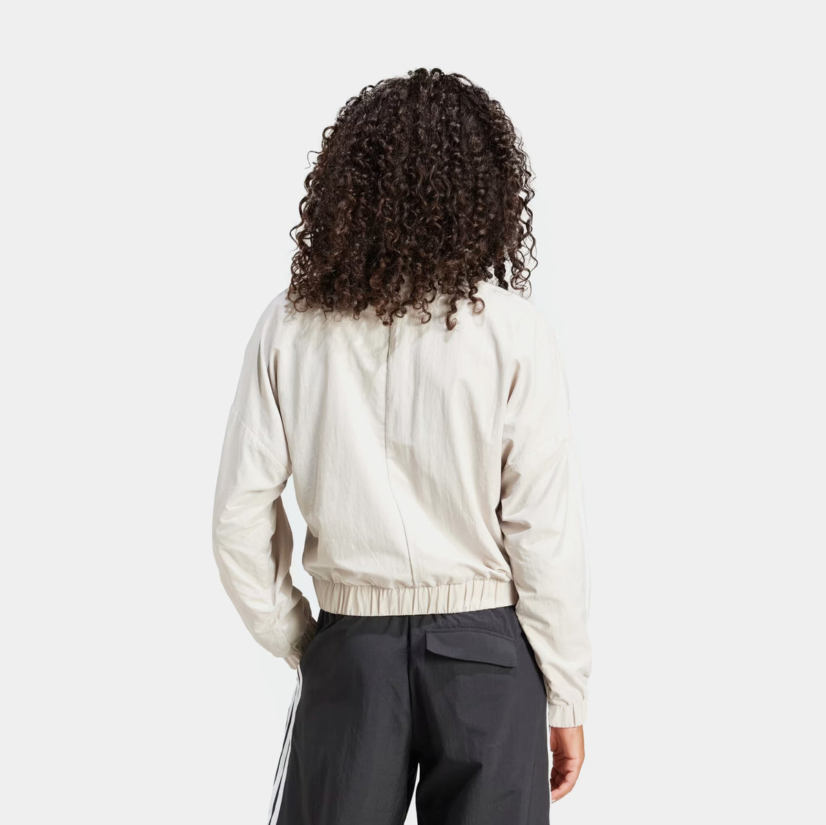 3 Stripes Woven Bomber Womens Jacket (Beige/White)